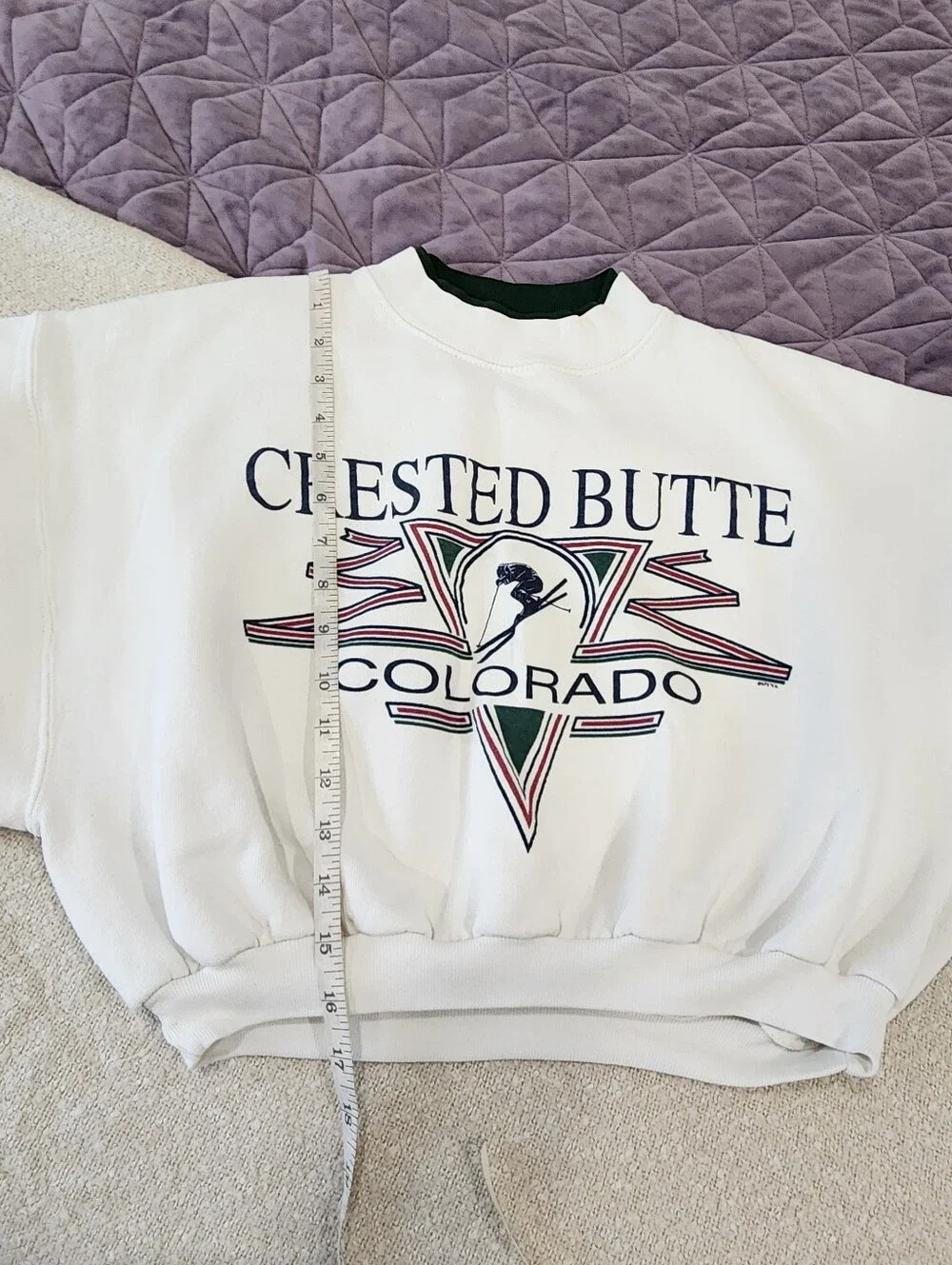 Vintage ALORE Custom Cropped Crewneck Sweatshirt 90s COLORADO - Picture 10 of 17